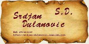 Srđan Dulanović vizit kartica